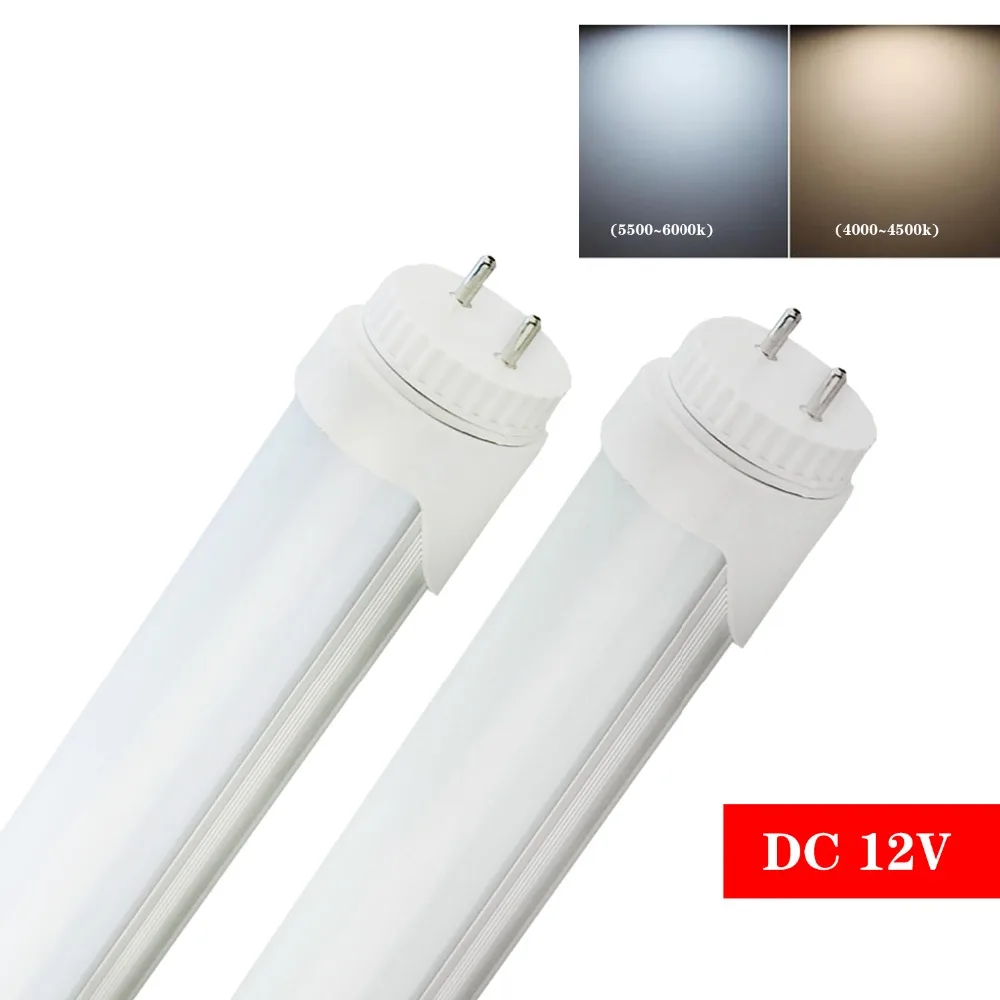 4 упаковки F15T8 светодиодные трубки 7 Вт DC12V 5500K белый цвет поворотные концевые