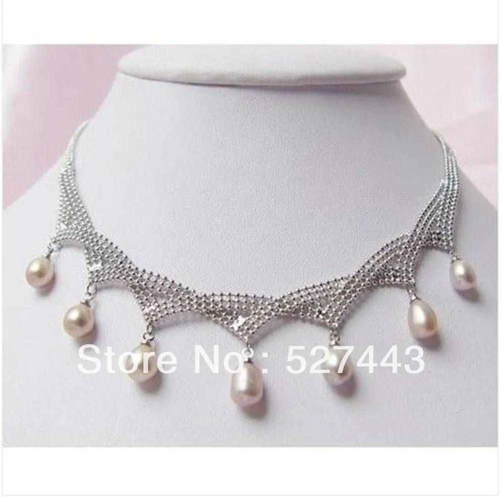 

Wholesale free shipping Exquisite White Freshwater Pearl pendant Necklace