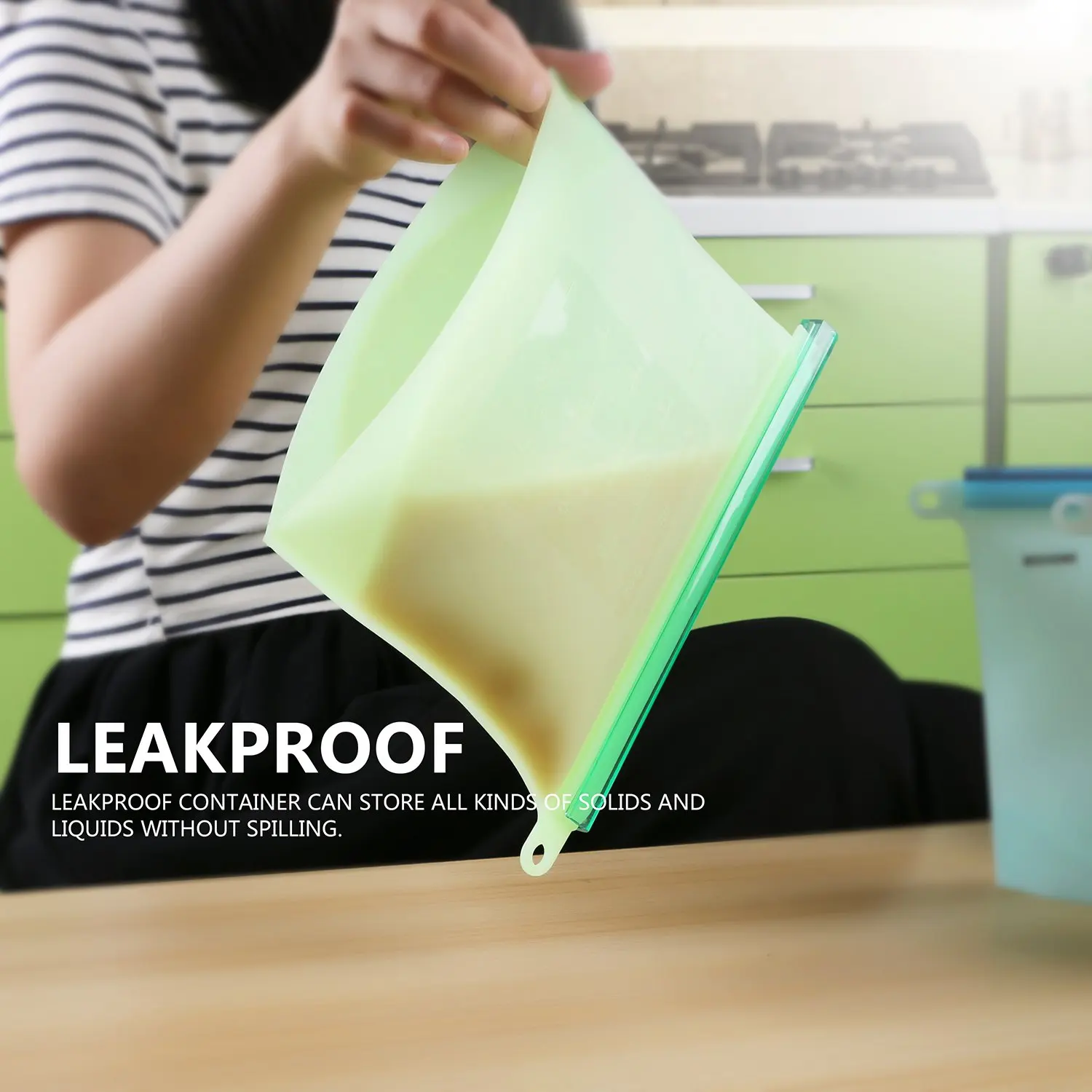 Reusable Refrigerator Fresh Bags Kitchen Food Sealing Storage Bag Home Food Grade Silicone Fruit Meat Ziplock Kitchen Organizer