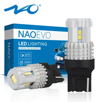 

NAO T20 7440 W21W led turn brake reversed light white red amber 2pcs 3020 chips led lamp for car Super bright LED Bulb