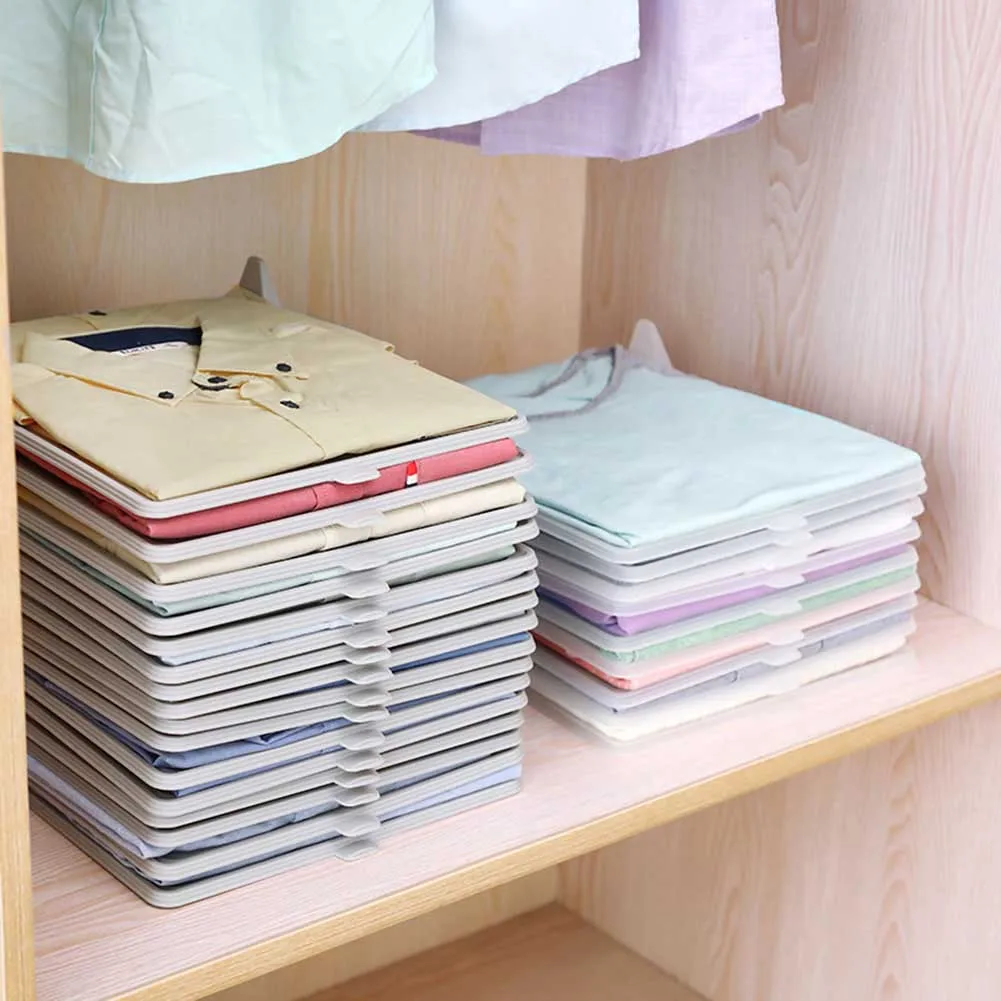 

1/2/5pcs Multifunctional Plastic Laundry Storage Fold Board Clothing Shelf Stacked Board Tools TB Sale