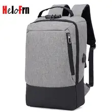 HeloFrn Anti Theft Men Backpack USB Charging Male Bag Teenager Men Bakcpck For Laptop Travel Mochila Gray Black