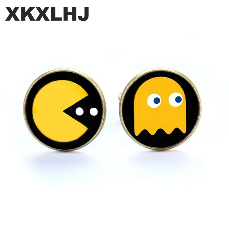 XKXLHJ новые модные запонки «Пакман» Pacman Запонки рубашки запонки для мужских игр круглые запонки