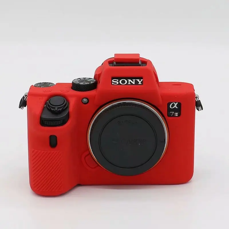 Силиконовая кожа брони чехол корпус протектор для sony A6300/A6400 A7R III/A7M3 A7RM3/A9 ILCE-9/A7R IV A7RM4/A7 II A7M2 - Цвет: A7R3 red