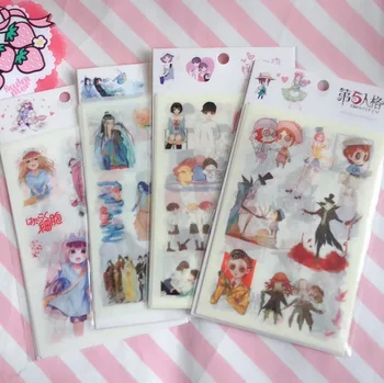 

6 Sheets/Pack Creative Anime Series Decoration Scrapbooking Stickers Transparent PVC Stationery Stickers
