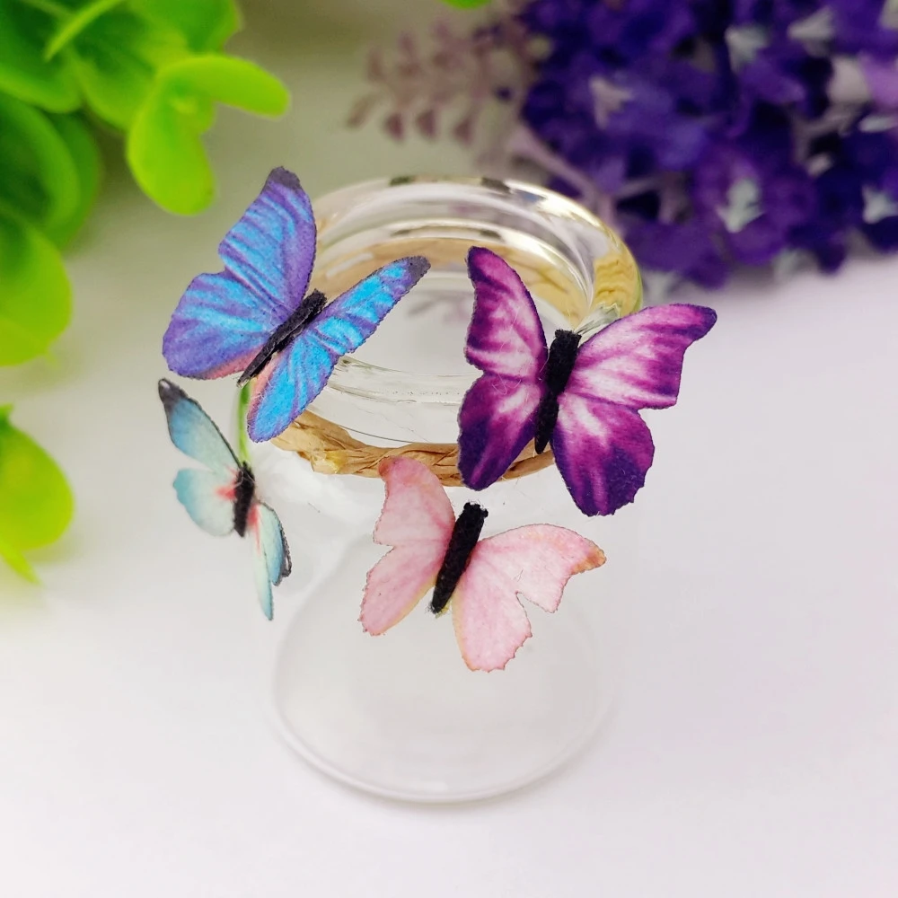 

10pieces 18mm mixed cloth Butterfly glass globe filler Clothing apparel accessories jewelry making component craft materia