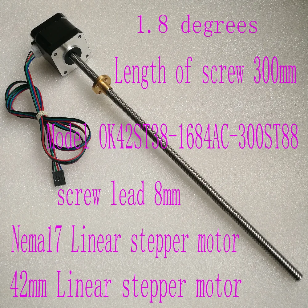 nema 17 Screw stepper motor OK42ST38 1684AC 300ST88 with Copper nut lead 8mm for font b