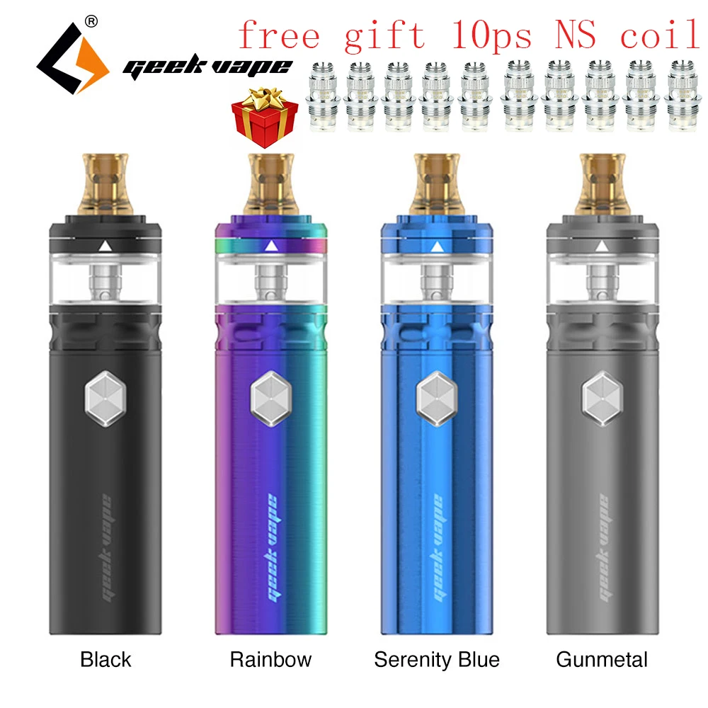 Бесплатный подарок 10 шт. 1.2ohm NS катушки Geekvape Флинт комплект 1000 мАч батарея Vape комплект с 2 мл кремниевое стекло Subohm танк электронная сигарета