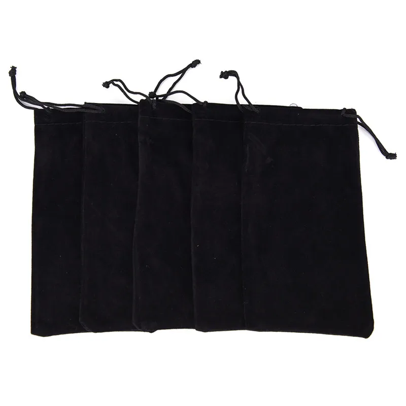 10 шт. сумка для солнцезащитных очков на шнурке из бархата очень мягкая сумка для очков чехлы для очков сумки - Цвет: Black
