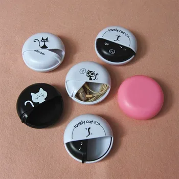 

1pcs headphone cable box round headphone storage box rotating cover earphone container home accessories