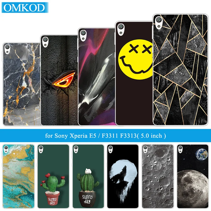 

for Sony Xperia E5 F3313 F3311 Soft Silicone Phone Cases for Sony E5 F3313 F3311 Coque for sony e5 E 5 TPU Cactus Back Covers