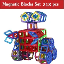 218 Pcs Magnetic Designer Construction Toy Kids Educational Toys Plastic Creative Bricks Enlighten Magnetic Building Blocks