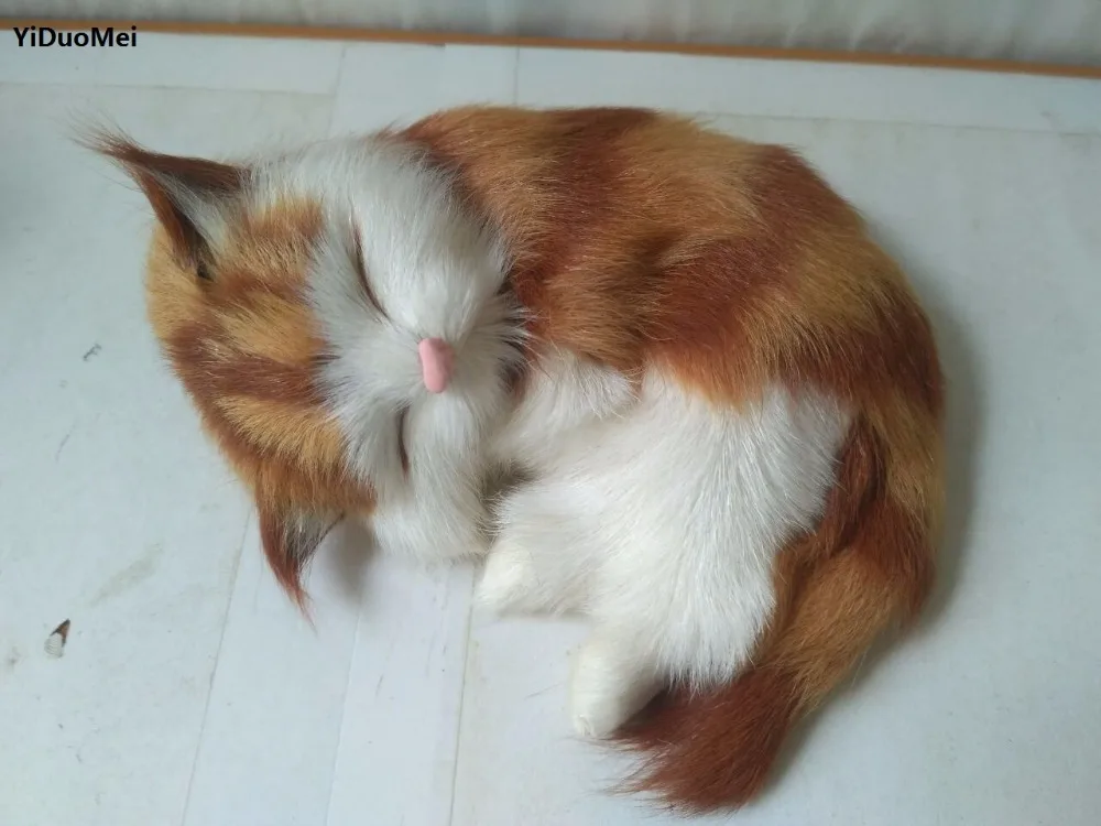 

Искусственный Кот около 14x10 см зернистый дизайн кошка полиэтилен и меха кошка пропеллер модели, ручная работа украшение дома подарок d2214