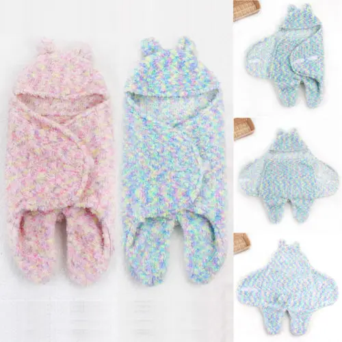 Комбинезон для новорожденного, для маленьких мальчиков и девочек зимние теплые пеленки Обёрточная бумага Одеяло Ночная пижма