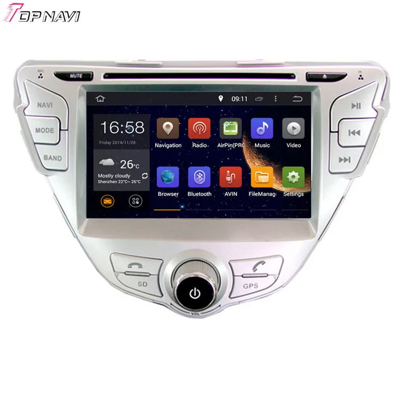 Автомобильный GPS-навигатор Topnavi 7 дюймов 4 ядра Android 6 0 для HYUNDAI ELANTRA / MD 2011-Авторадио