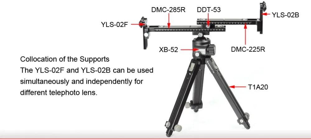 

SUNWAYFOTO YLS-G02 Y-Type Lens Support Vertical Rail with on-end Clamp YLS-02F, YLS-02B, DMC-225R