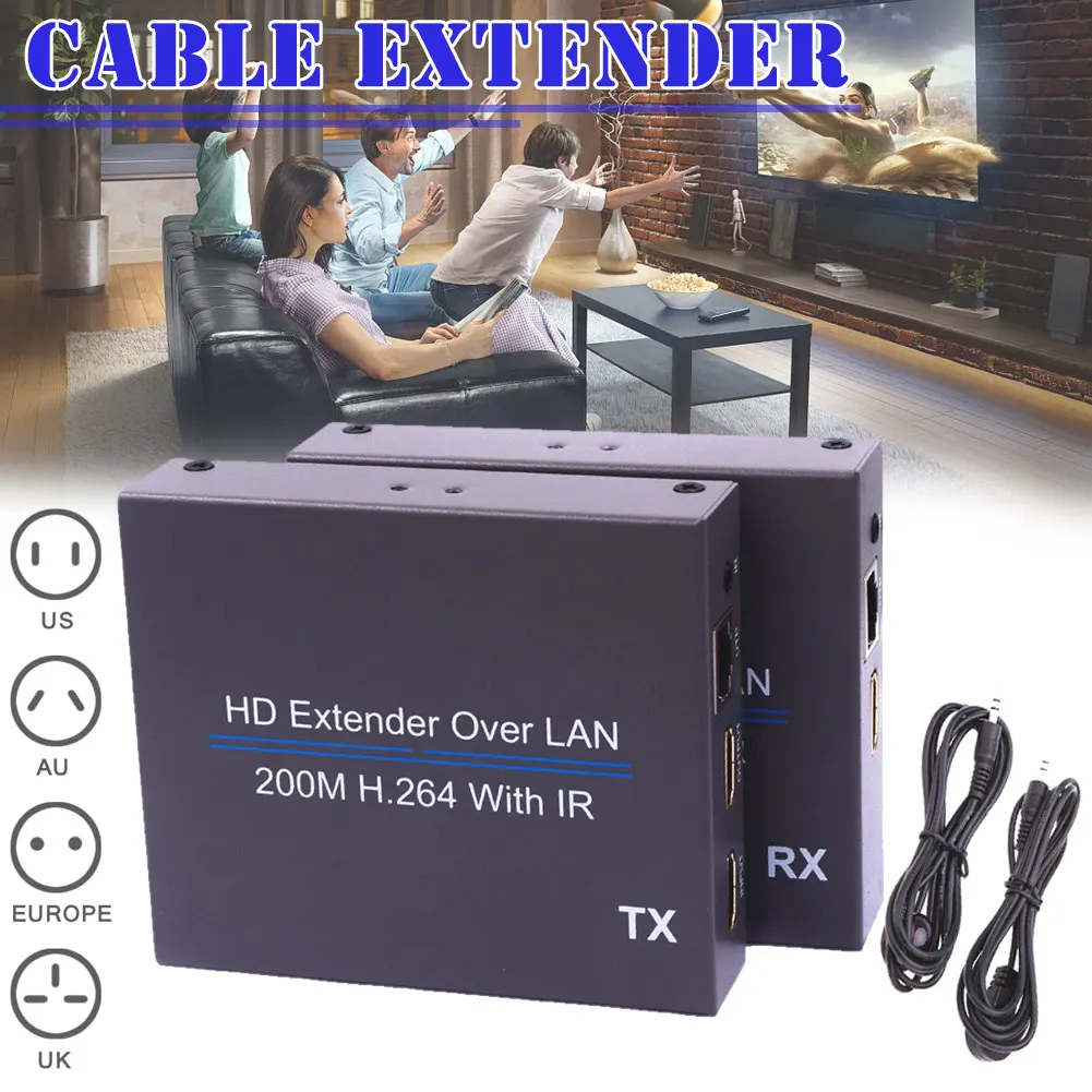 

200m HD Extender Over LAN H.264 Splitter Transmitter with IR Retransmission JLRJ88