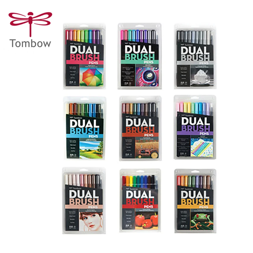 TUNACOCO 10 шт./компл TOMBOW маркеры ручка Двуглавые ручки маркер цвет мягкая кисть для
