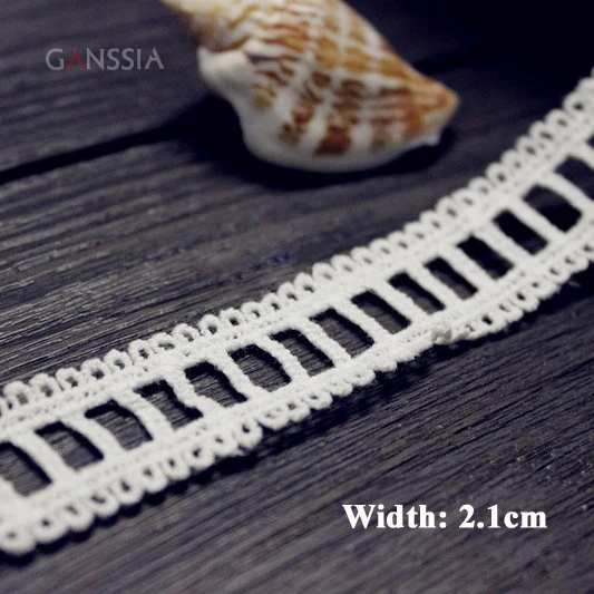 1yrd/lot Width2.1cm Water soluble lace trims Ivory color cotton lace