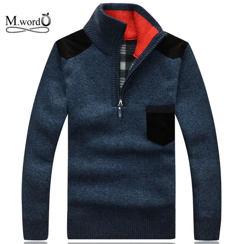 Mwxsd бренд мужской кашемир хлопковый свитер Мужская половина черепаха шею Длинные рукава Рождество Повседневное шерстяной свитер высокого