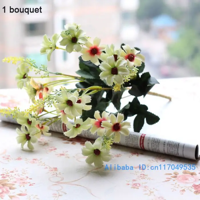 1 шт. букет искусственных маленькая Хризантема Шелковый цветок ромашки домашний вечерние украшения 6 цветов F15