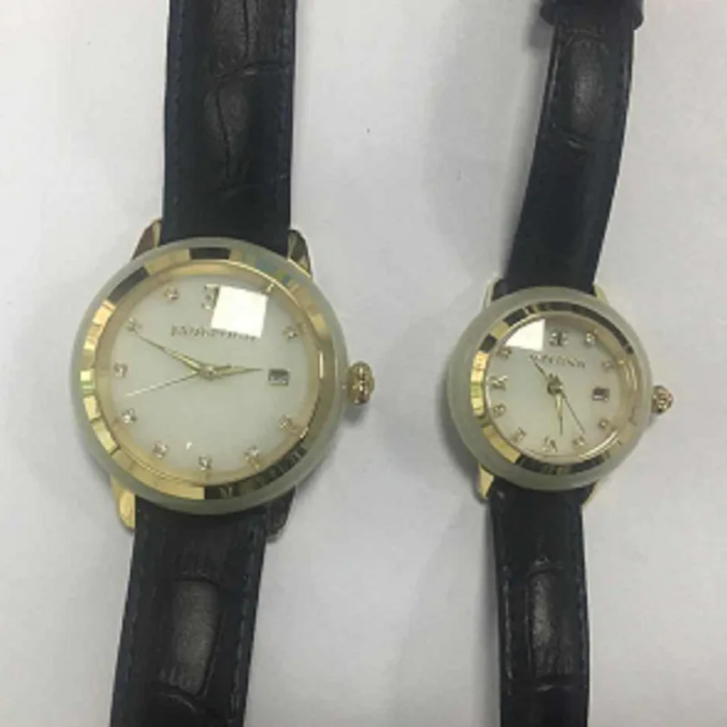 

2019 Rushed Direct Selling And Hotan Jade Watch Customization Fashion Craft Couple Oem Of Calendar Quartz