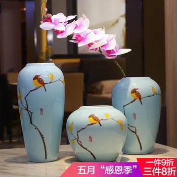 

ceramic ornaments of new Chinese style three piece flower vase Home Furnishing table living room decoration fashion