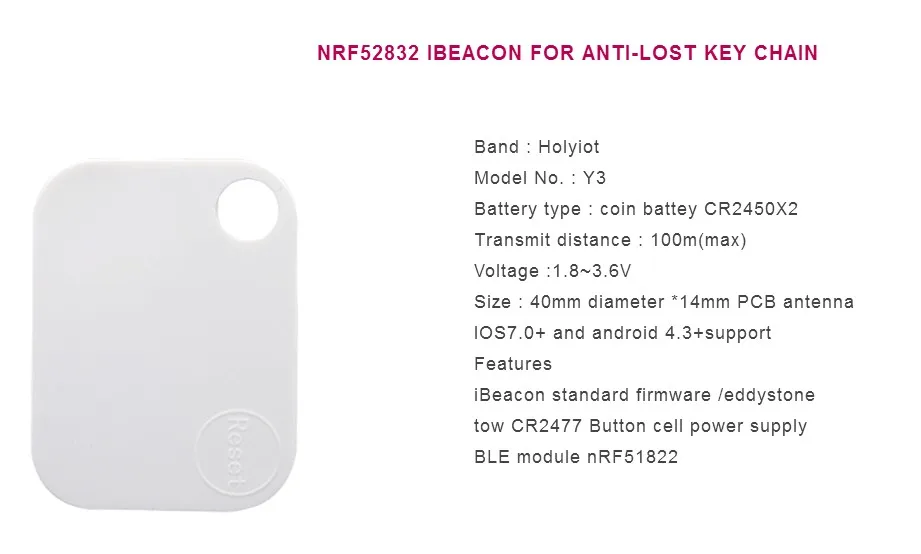 bluetooth4.0 card ibeacon nordic nRF51822/nRF52832 for anti-lost key chain | Электроника