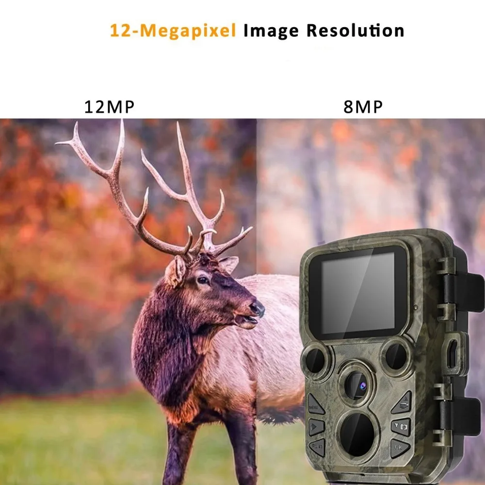 Камера для игры с активированным движением, 12 МП, 1080 p, камера ночного видения для дикой природы, камера для скаута, защита от ИК-светодиодов, диапазон до 65 футов, водонепроницаемость IP66