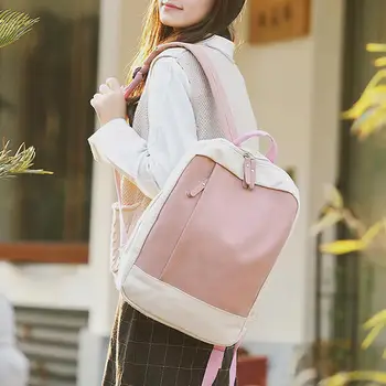 

Women Backpacks Patchwork Color School Bags for Teenager Girls Shoulder Bag Fashion Female Travel Bagpack Rucksack X2-59