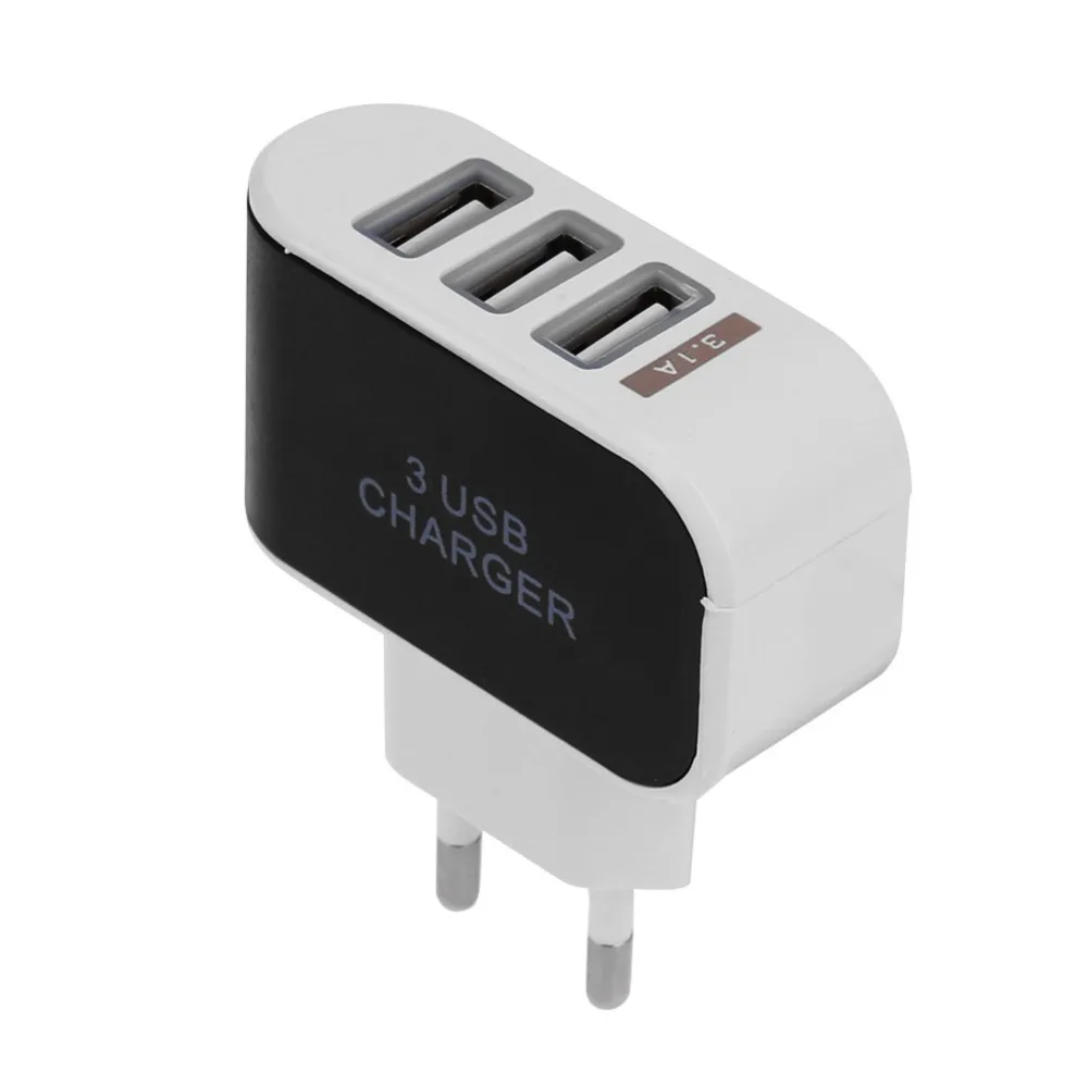 3USB розетки ЕС 5В 2A 3.1A Зарядное устройство адаптер переменного тока 100-240V usb-хаб Порты и разъёмы Питание шт.; Штепсель для зарядки разъем для путешествий для зарядки телефонов