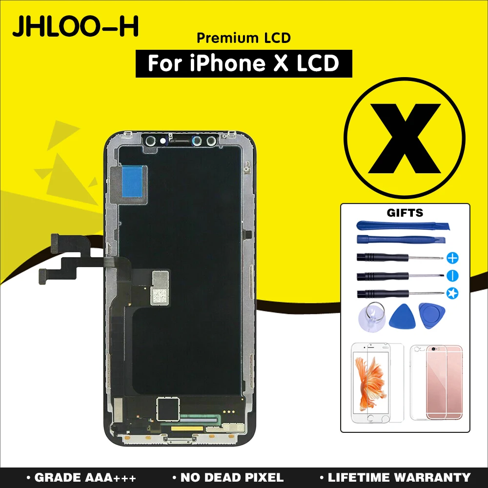 10 шт./лот AAA + для iPhone X XR XS MAX Замена экрана с oled-дисплеем сборки ЖК-дисплей без битых