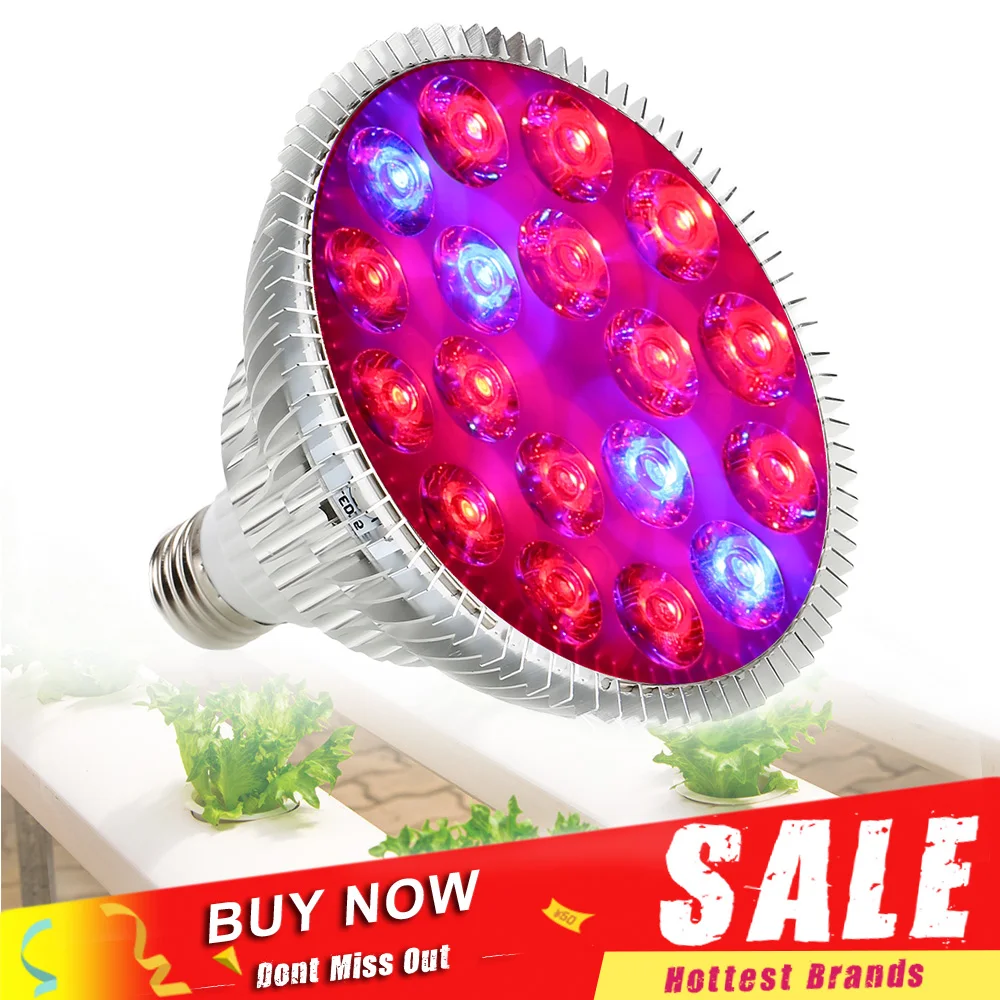 54W E27 LED Grow Light Red Blue Led Growing Lamp Plants Grow Light For
