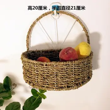 

Free shipping Pastoral straw storage rack racks meat storage basket storage