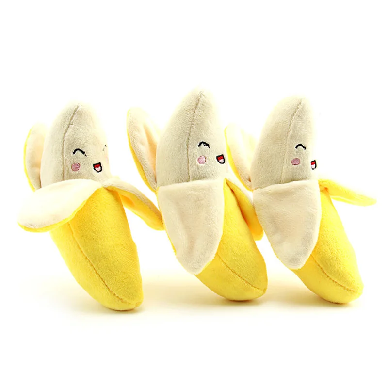 1pcs Lovely Banana Design Dog Toys Pet Puppy Chew Toys Squeaker Plush
