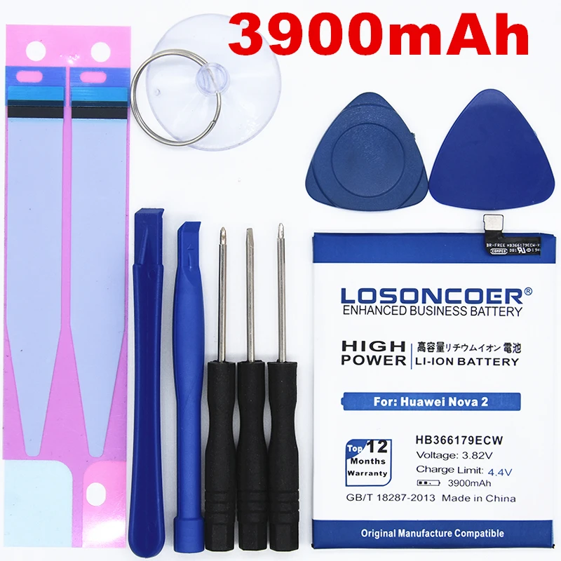 

100% Original LOSONCOER HB366179ECW For HUAWEI Nova 2 Nova2 CAZ-AL10 PIC-AL00 CAZ-TL00 PIC-TL00 PIC-L29 PIC-LX9 PIC-L09 Battery