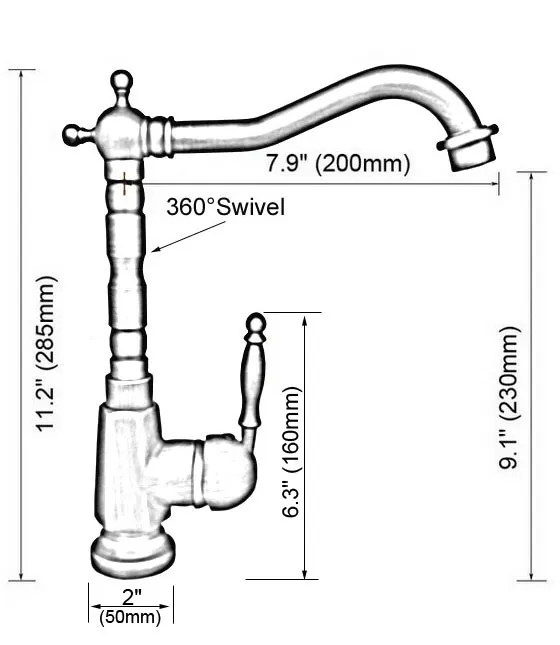 Polished Chrome Red Copper Brass Swivel Spout Single Lever Handle Kitchen/Bar Bathroom Sink Faucet Hot&Cold Mixer Tap anf916