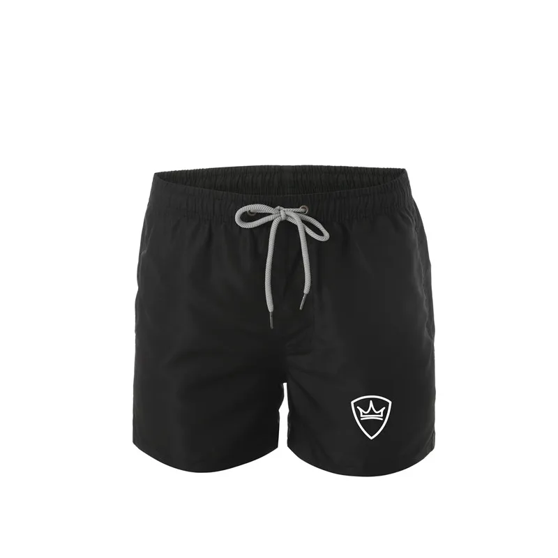 Брендовые мужские пляжные шорты Плавки летние шорты для плавания мужские купальники мужские купальные костюмы одежда для купания surf boxer brie - Цвет: Black