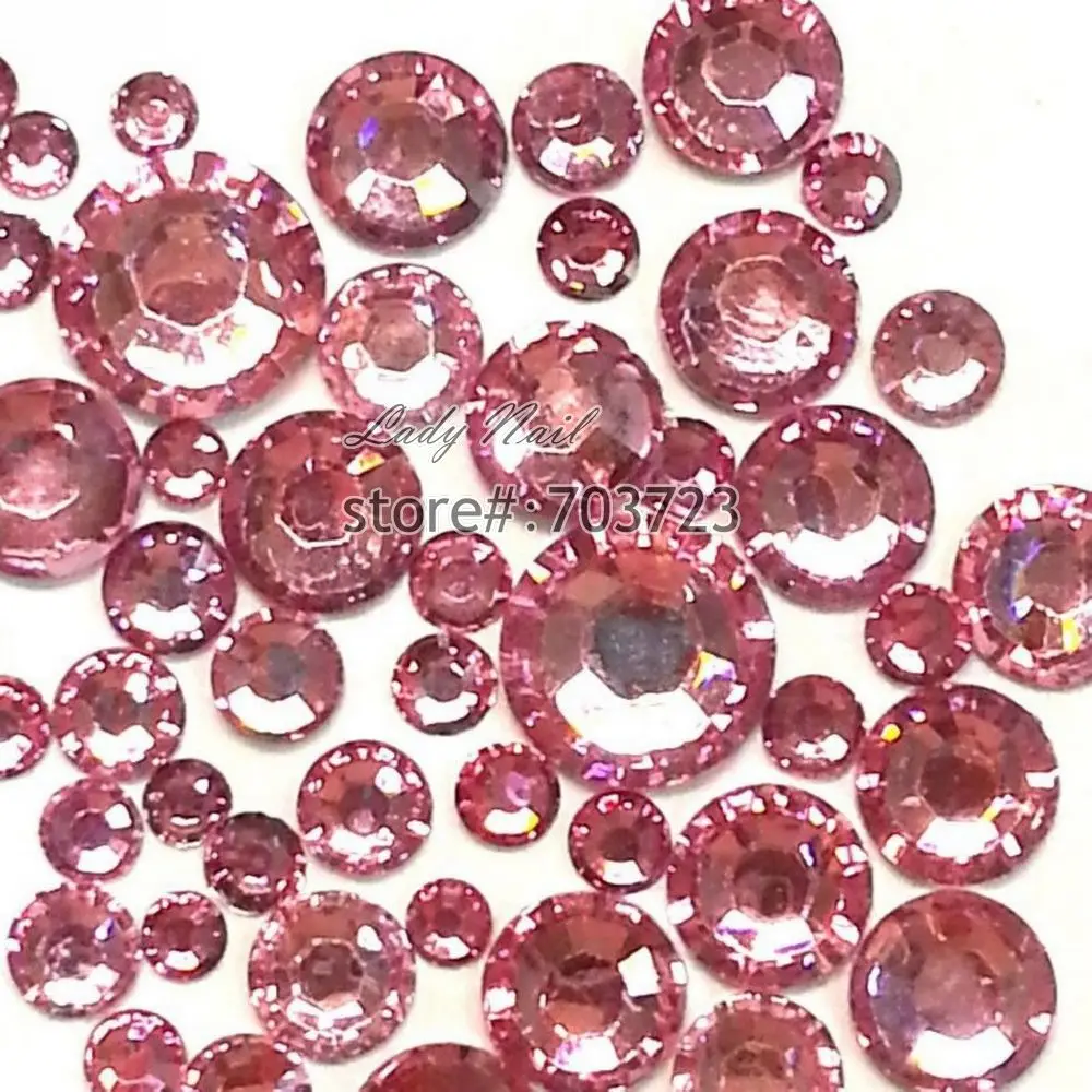 6mm Rose JG32 Flat Back Heart Acrylic Jewels High Quality Pro Grade - 100 Pieces