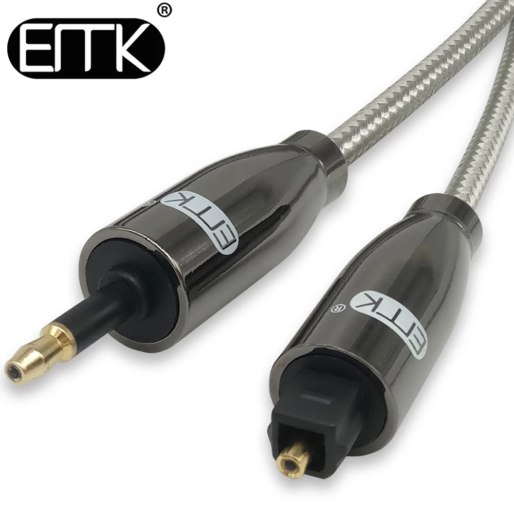 EMK 3.5mm Mini Toslink to Toslink Cable Digital SPDIF Optical Audio ...