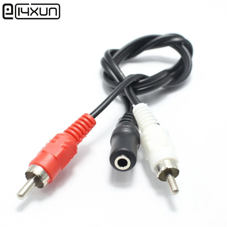 

1pcs 3.5 MM Female Plug to AV 2 RCA Male Socket 3.5mm Stereo Music Audio Cable Cord AUX for Mp3 Pod Phone TV Sound Speakers