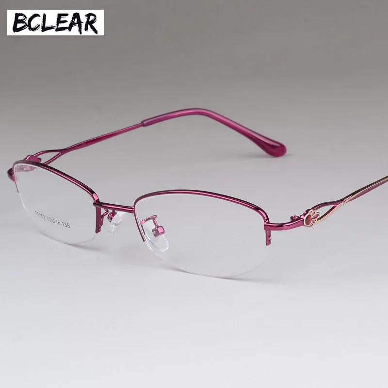 

BCLEAR Spectacle Frame Women Eyeglasses Computer Prescription Myopia Optical For Female Eyewear Clear Lens Alloy Glasses Frame