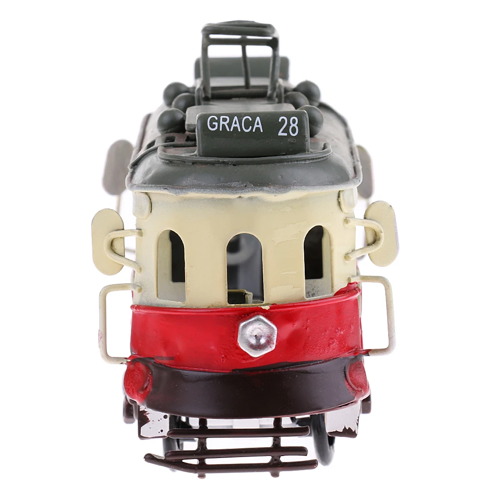 Vintage Scale Tram Model Diecast Vehicle Toy Streetcar Decoration Kids Gift