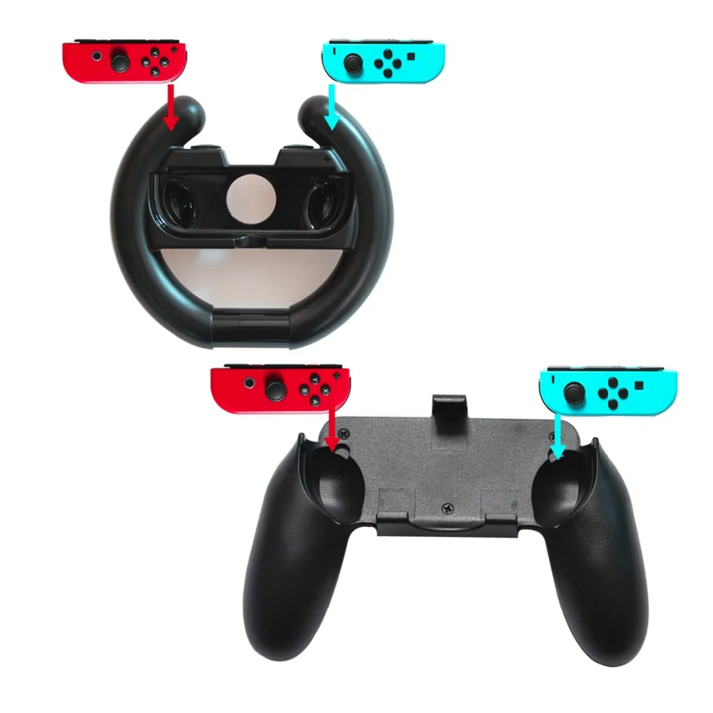 6 в 1 наборы аксессуаров для nintendo Switch Joy Con Racing Wheel 2 шт, силиконовый захват большого пальца силиконовая крышка 2 шт