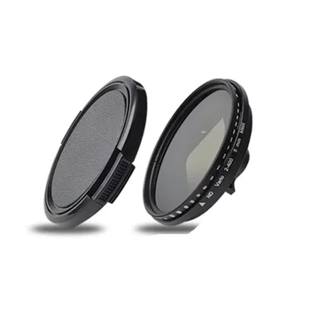 

52mm Adjustable ND2-400 Variable Filter ND2 to ND400 lens filter + adapter ring + Lens cap for xiaoyi II 4K waterproof housing