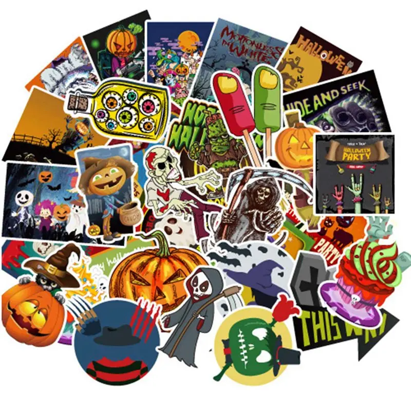 

100pcs Self-made Handbook Stickers Cute Kawaii Halloween Stickers Funny Decorative Stickers Scrapbooking DIY Craft Photo Albums