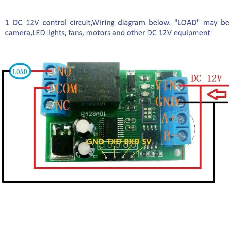 DYKB DC 12 В RS485 TTL RS232 последовательный порт многофункциональный релейный модуль UART