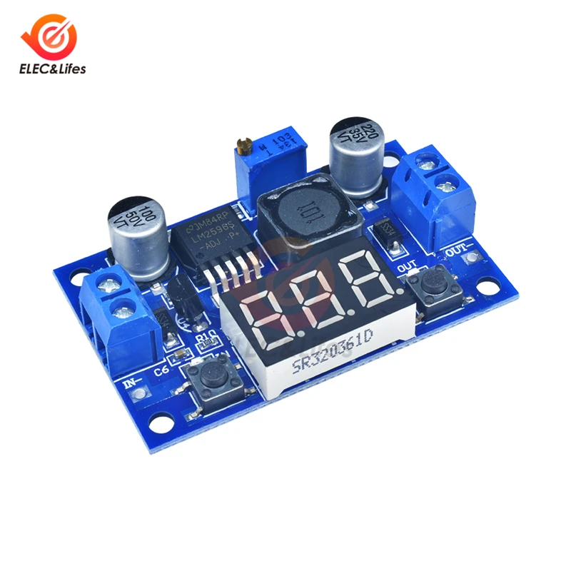 

LM2596 LED Digital Buck Converter Step Down module DC-DC 4.0~40V to 1.25-37V Adjustable Voltage Regulator with led voltmeter