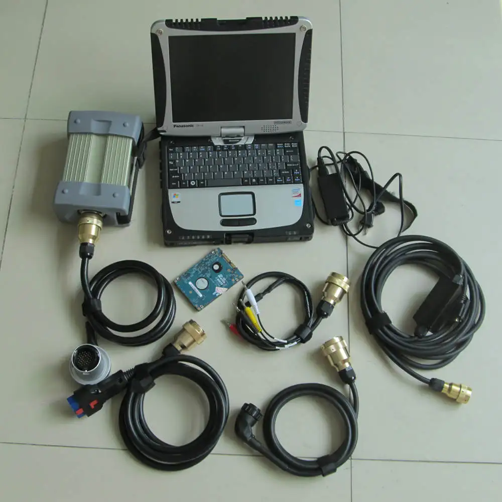 mb star C3 multiplexer with 5 cables with hdd software install in cf-19 toughbook diagnostic pc full set mb star diagnostic tool