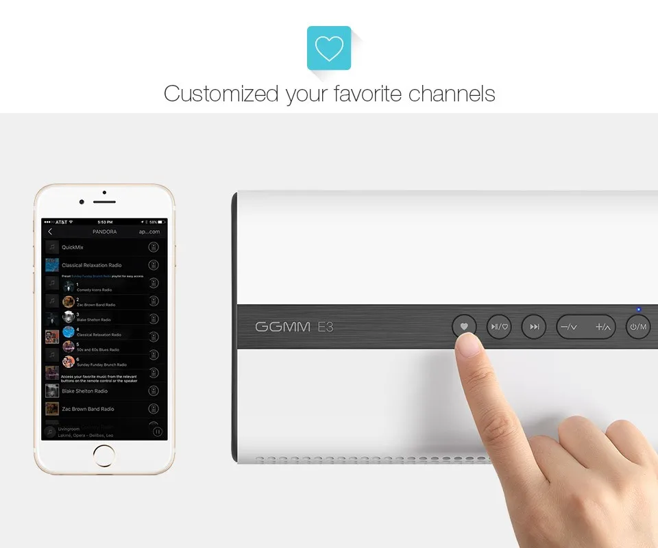 GGMM E3 WiFi Speaker Bluetooth Speakers Portable Audio Wireless Speaker Support AirPlay DLNA for iOS Android Windows With Clock